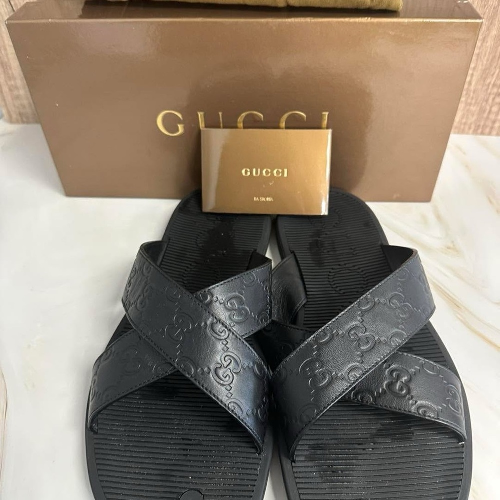 Gucci Black Slide Sandals